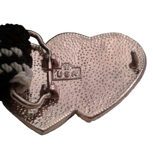 Black Hills Gold Silver Belt Buckle tip woven belt Ornate Floral Heart - Picture 6 of 9